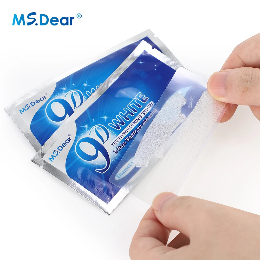Tiras Blanqueadoras Dentales 9D Gel Efecto Blanco Higiene Oral