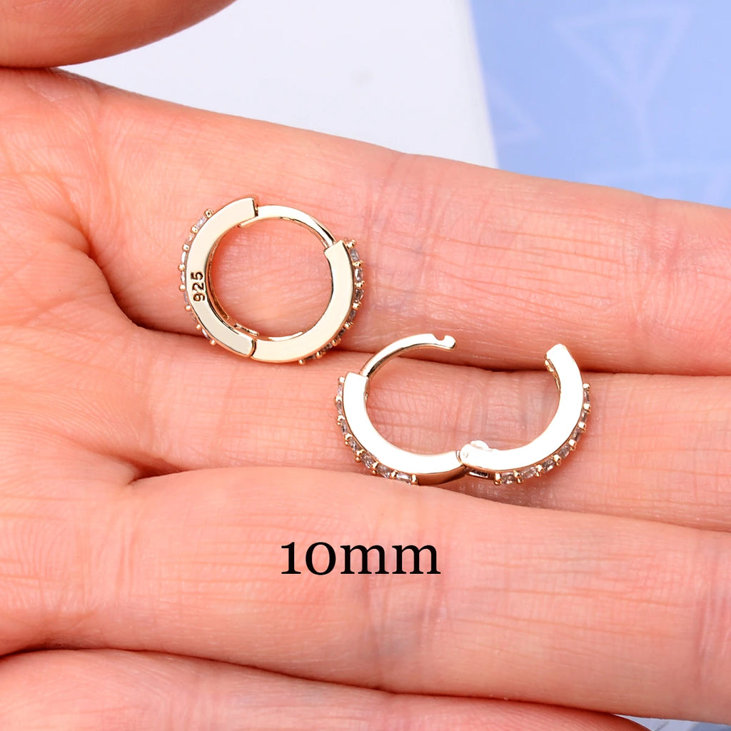 Pendientes Huggie Acero Inoxidable con Circonita Mini Aros Cartílago