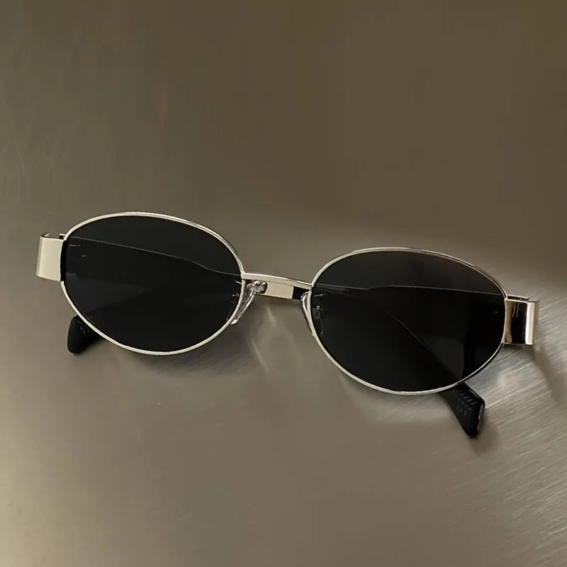 Gafas de Sol Steampunk Ovaladas Vintage Mujer UV400 Metal Retro
