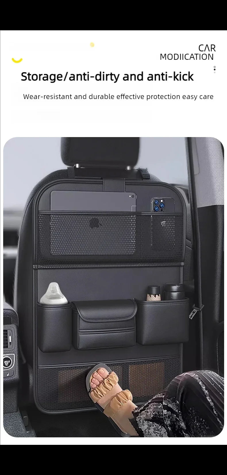 Organizador Trasero de Asiento de Coche con Mesa Plegable y Bolsillos