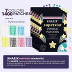 Parches Antiacné Estrellas 1400 Piezas Ultrafinos Multicolor Ocultador Granitos