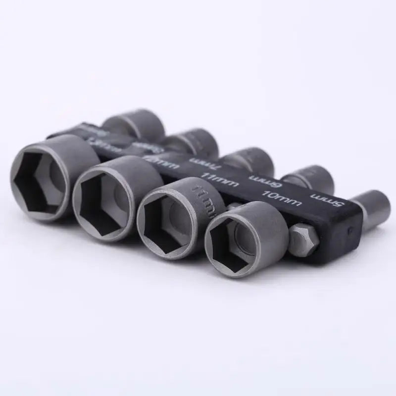 Juego de Vasos Hexagonales 9 Piezas 5-13mm con Adaptador para Taladro