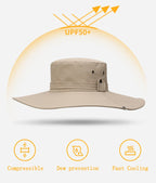 Sombrero Bucket Verano Hombre Ala Ancha Transpirable Anti UV Outdoor