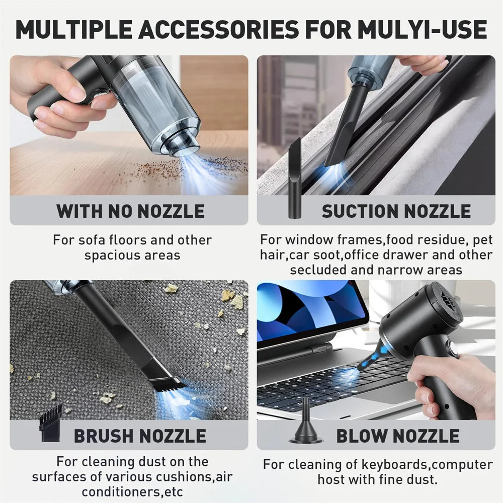 Aspirador de Mano Portátil Compacto para Coche y Hogar Multiusos