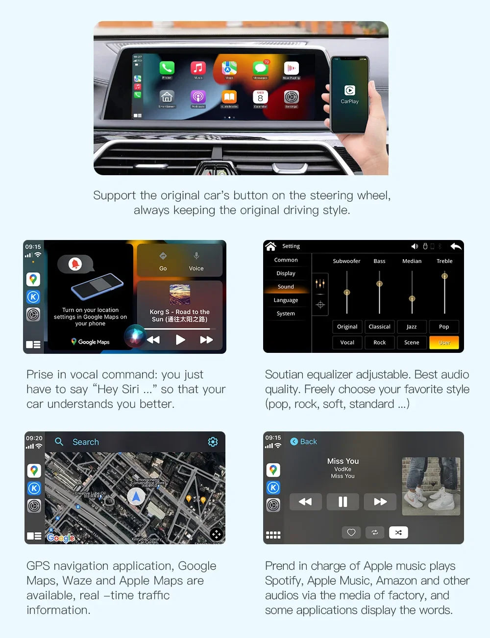 CarPlay Inalámbrico para BMW NBT EVO Serie 1-7 X1 X3 X5 MINI Plug and Play