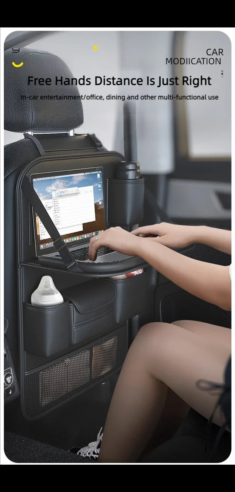 Organizador Trasero de Asiento de Coche con Mesa Plegable y Bolsillos