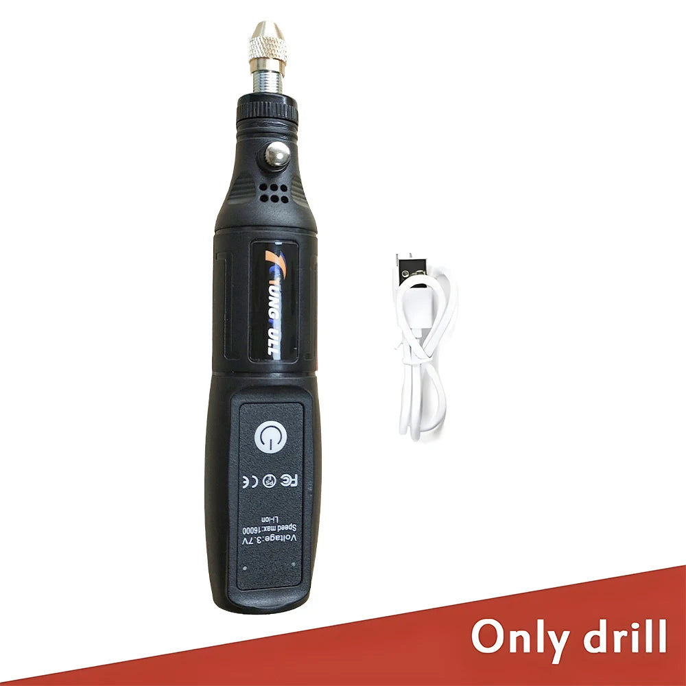 Mini Taladro Eléctrico USB Inalámbrico Herramienta Rotativa para Grabado