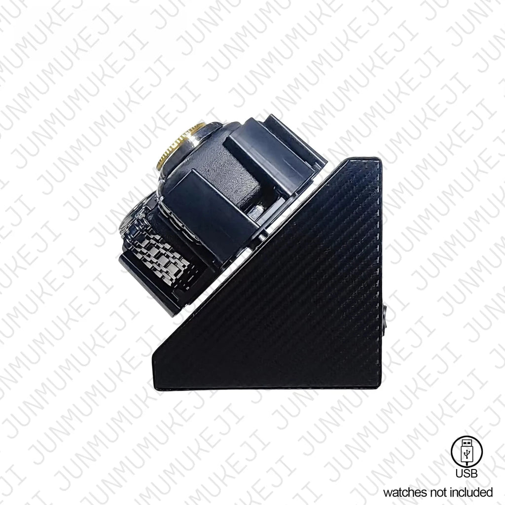 Watch Winder 3 Relojes Automáticos Caja Giratoria PU con Alimentación USB