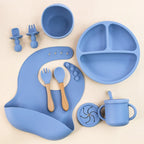 Set de Alimentación para Bebé Silicona Sin BPA con Plato Ventosa y Vaso