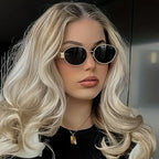 Gafas de Sol Steampunk Ovaladas Vintage Mujer UV400 Metal Retro