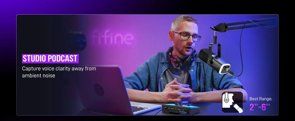 Micrófono FIFINE AmpliGame AM8 USB XLR RGB para Streaming Gaming y Grabación