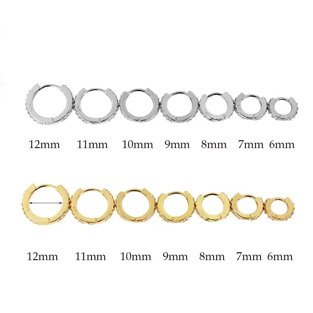 Pendientes Huggie Acero Inoxidable con Circonita Mini Aros Cartílago
