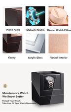 Watch Winder Automático Embers Luxury Caja Madera para Reloj con Motor Mabuchi
