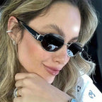 Gafas de Sol Steampunk Ovaladas Vintage Mujer UV400 Metal Retro