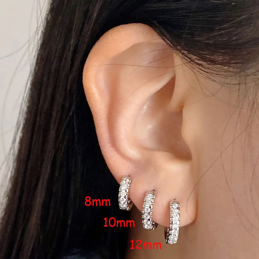 Pendientes Huggie Acero Inoxidable con Circonita Mini Aros Cartílago