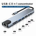 Hub USB C 8 en 1 con USB 3.0 USB 2.0 y Puertos USB C de Aluminio