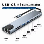 Hub USB C 8 en 1 con USB 3.0 USB 2.0 y Puertos USB C de Aluminio