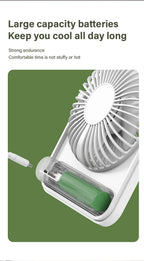 Ventilador Portátil Mini Plegable USB con 5 Velocidades para Escritorio y Pared