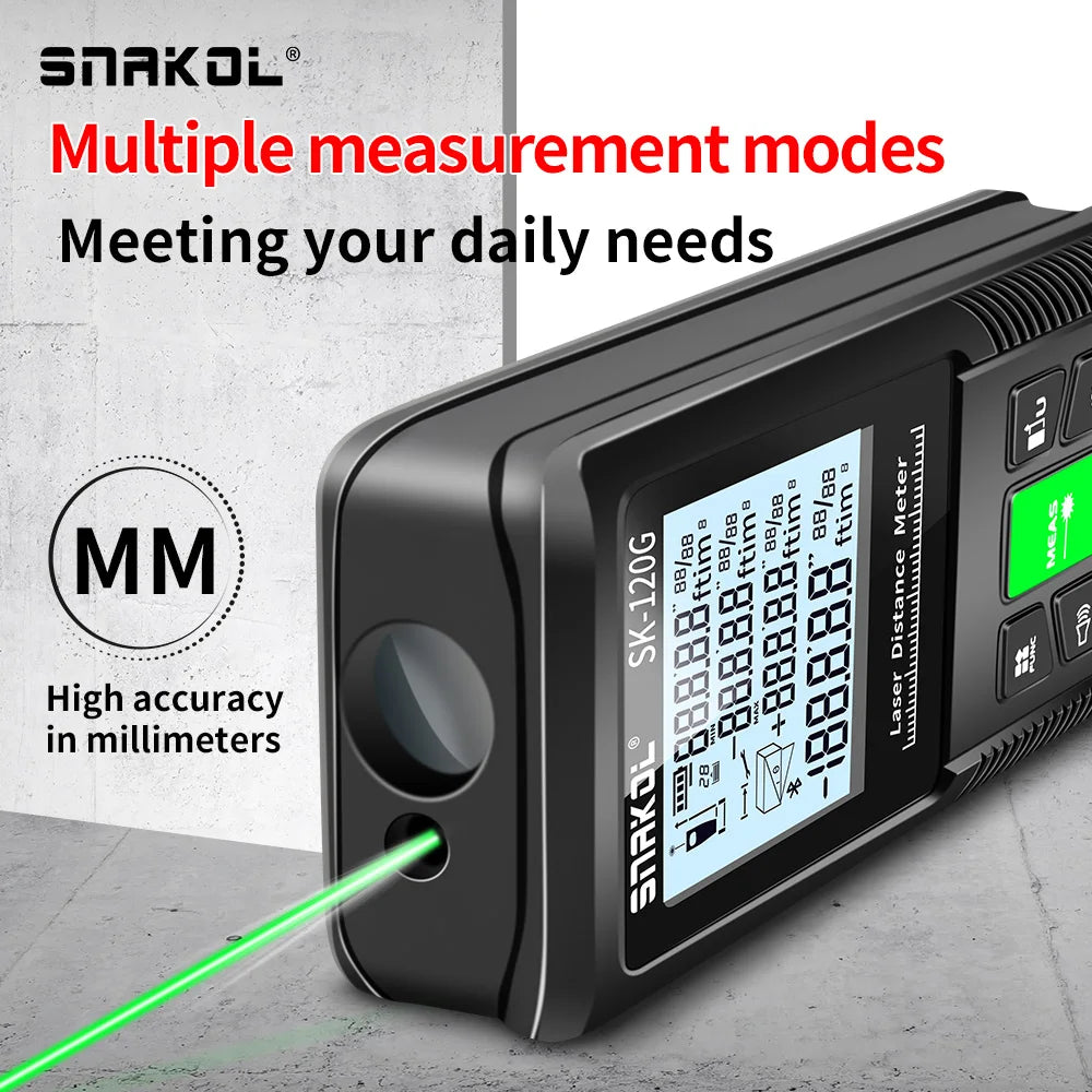 Medidor Láser Snakol 120M Distanciómetro Digital Preciso