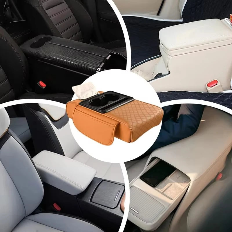 Cojín Reposabrazos para Coche con Portavasos Almohadilla Consola Central
