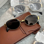 Gafas de Sol Steampunk Ovaladas Vintage Mujer UV400 Metal Retro