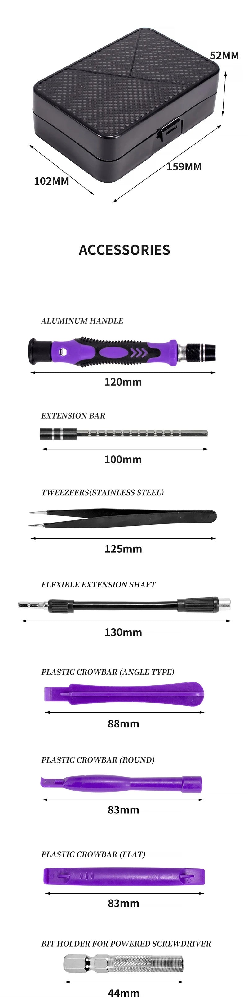 Set de Puntas de Destornillador Magnéticas Torx Phillips para Reparación