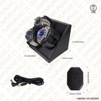 Watch Winder 3 Relojes Automáticos Caja Giratoria PU con Alimentación USB