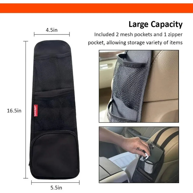 Organizador Lateral para Asiento de Coche con Bolsillos y Portaobjetos