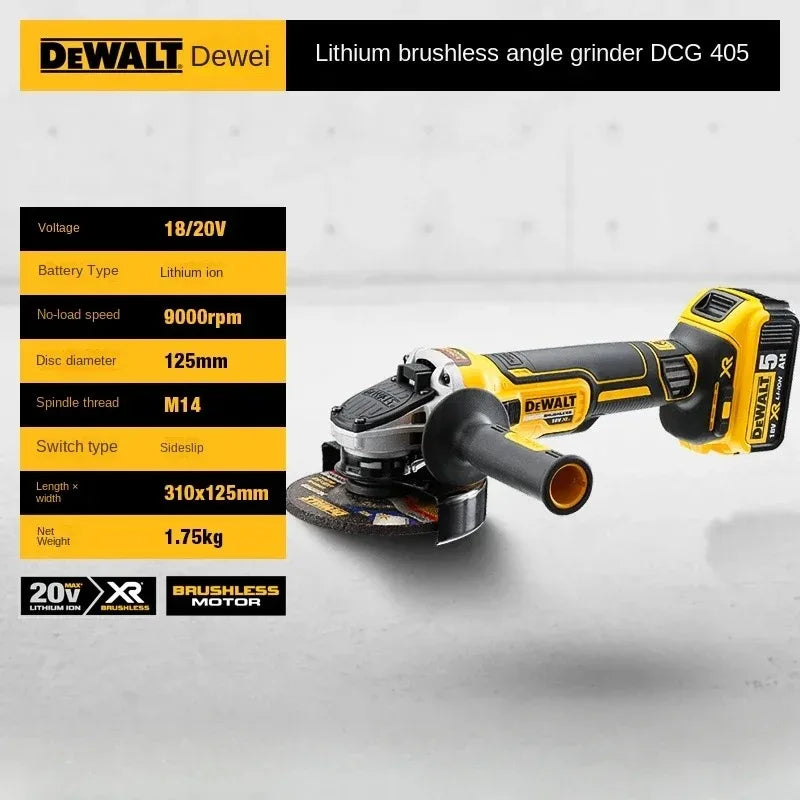 Amoladora Angular DEWALT DCG405 125mm 18V Brushless Sin Batería