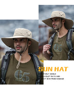 Sombrero Bucket Verano Hombre Ala Ancha Transpirable Anti UV Outdoor