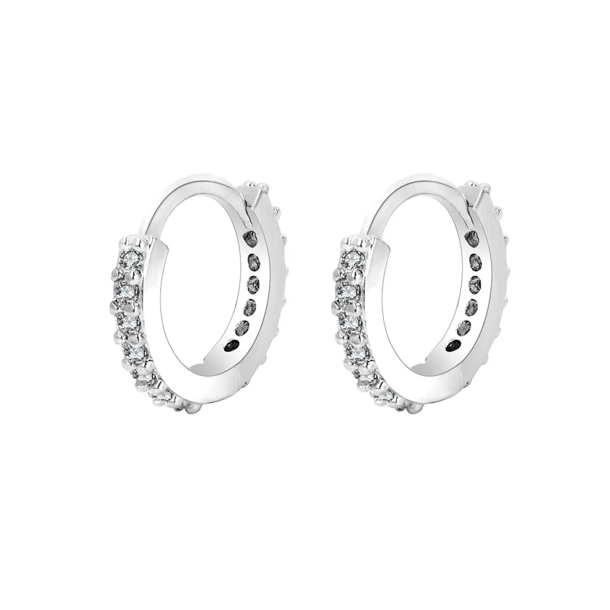 Pendientes Huggie Acero Inoxidable con Circonita Mini Aros Cartílago