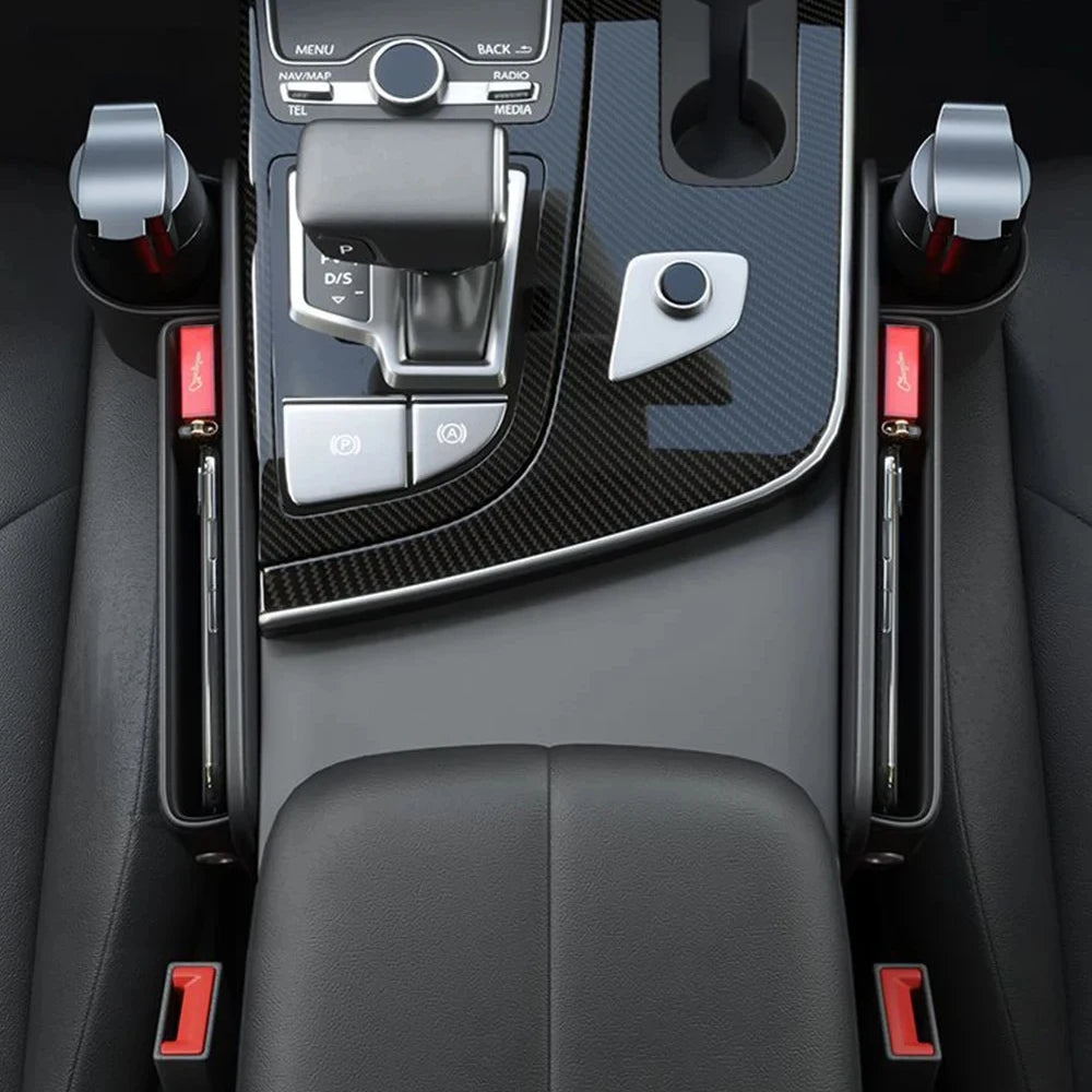 Organizador de Hueco para Asiento con Portavasos Cuero Universal Coche