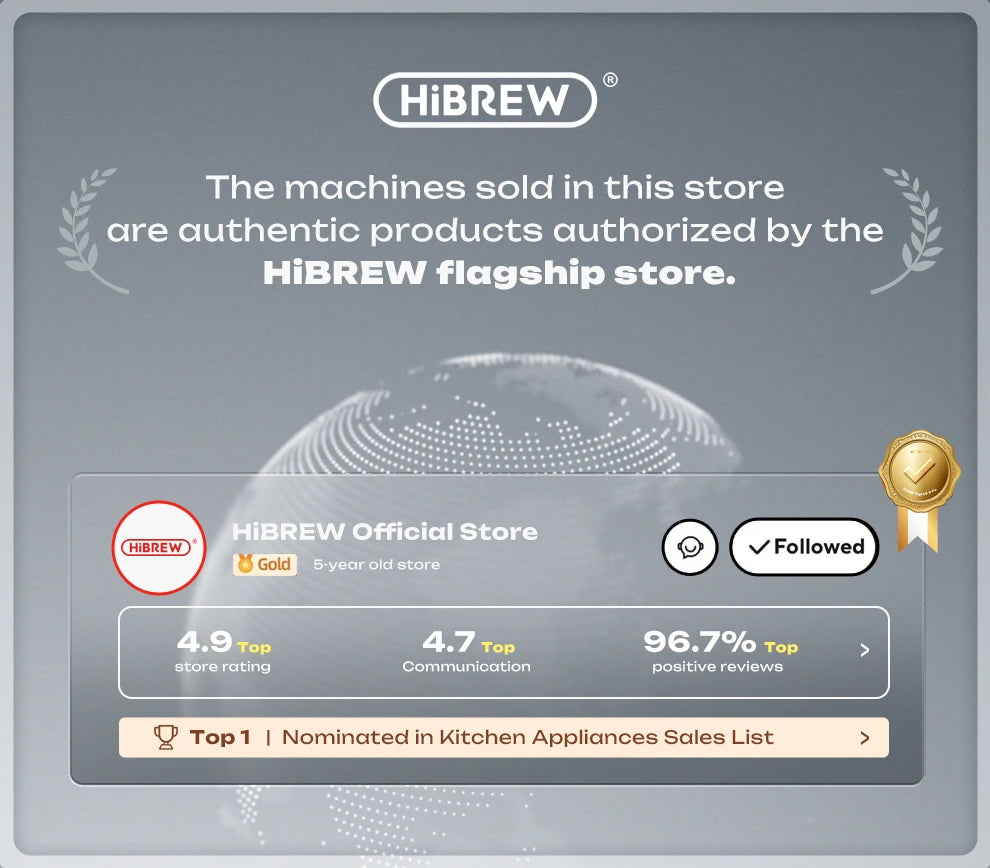 Cafetera Espresso HiBREW H10B 20 Bar Semiautomática Slim Frío y Caliente