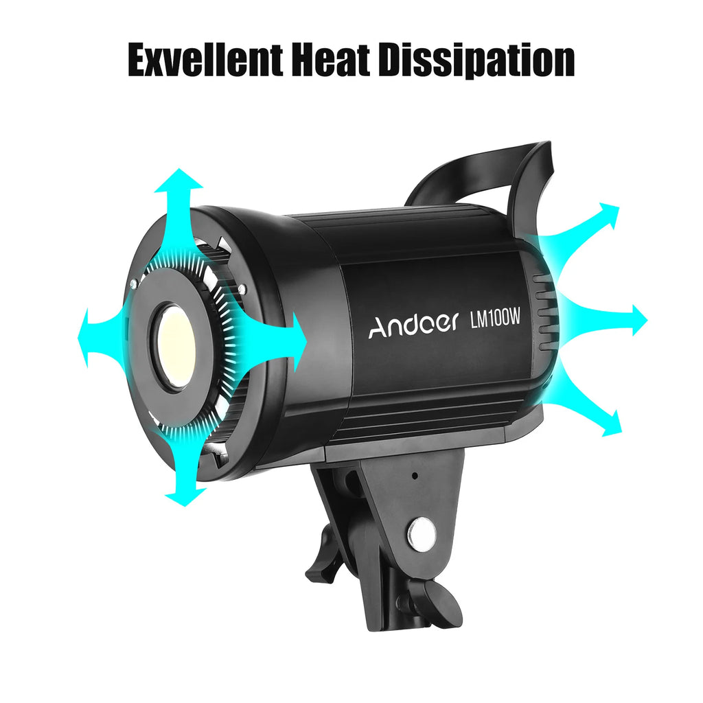 Foco LED Estudio Andoer 100W 5600K Regulable con Montura Bowens