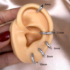 Pendientes Huggie Acero Inoxidable con Circonita Mini Aros Cartílago