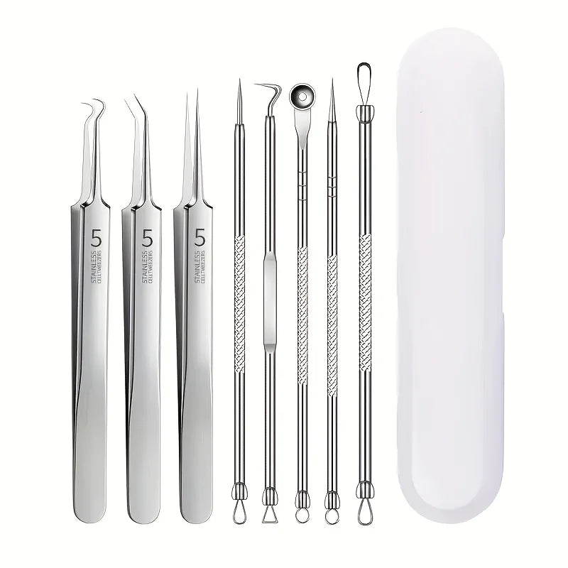 Kit Removedor de Puntos Negros 8 Piezas Acero Inoxidable Profesional