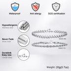Pulseras Hombre 2 Piezas Acero Inoxidable Cadena Cubana y Trenzada