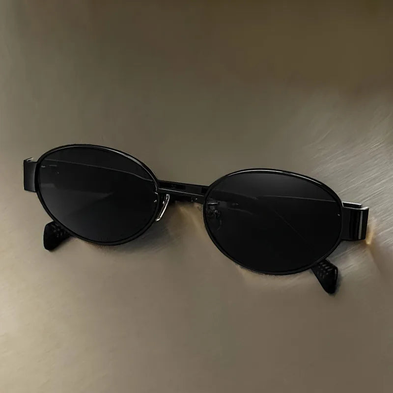 Gafas de Sol Steampunk Ovaladas Vintage Mujer UV400 Metal Retro