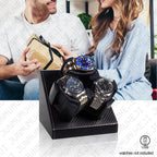 Watch Winder 3 Relojes Automáticos Caja Giratoria PU con Alimentación USB