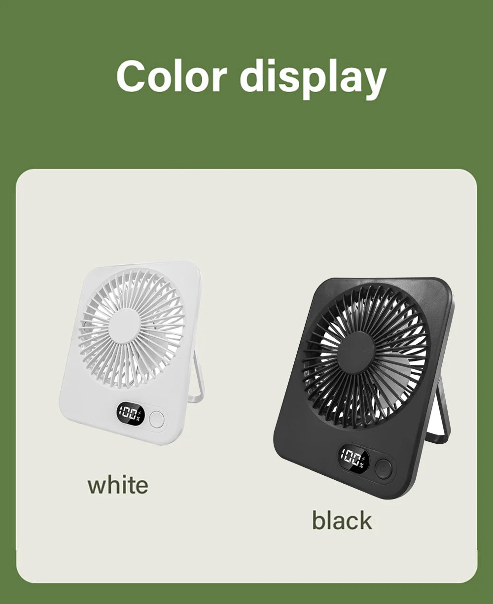 Ventilador Portátil Mini Plegable USB con 5 Velocidades para Escritorio y Pared