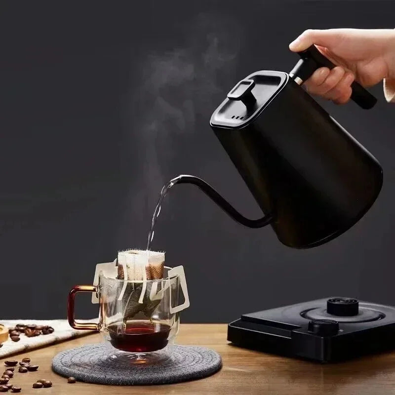 Hervidor Eléctrico Gooseneck 1200W con Control de Temperatura para Café y Té