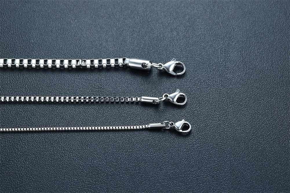 Cadena Fina de Acero Inoxidable 2MM Unisex Estilo Box Chain