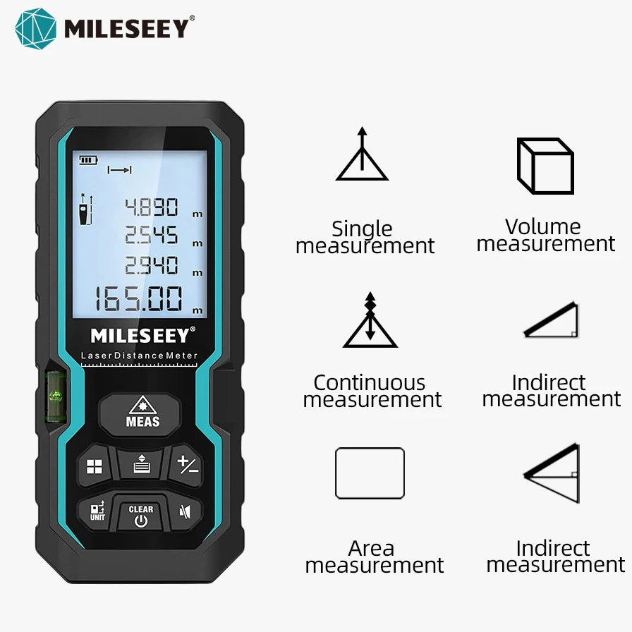 Medidor Láser MILESEEY S6 40-80M Distanciómetro Digital IP54