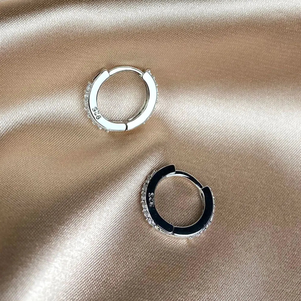 Pendientes Huggie Acero Inoxidable con Circonita Mini Aros Cartílago