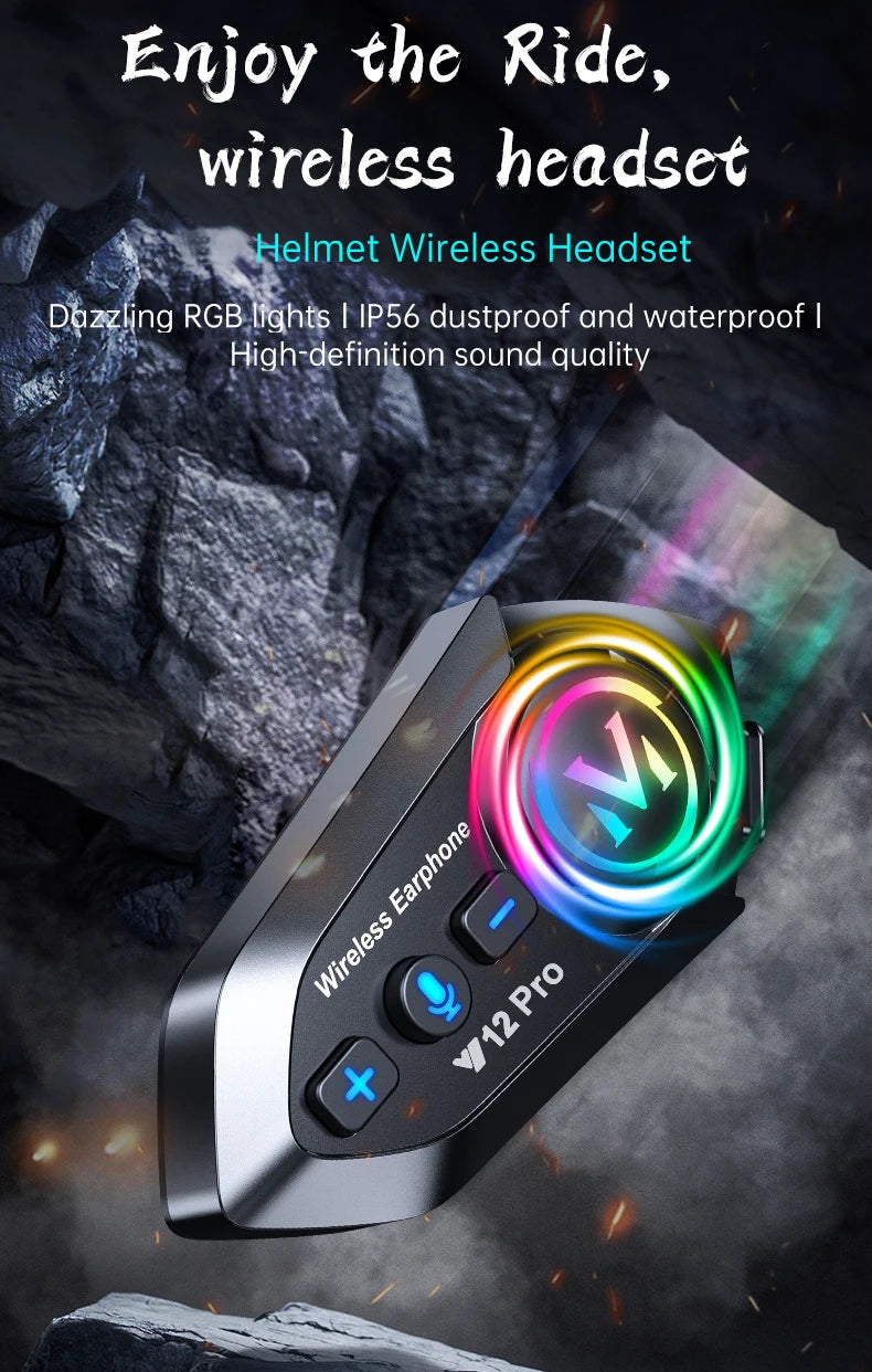 Intercomunicador Moto Y12 Pro Bluetooth con Doble Micrófono FM y Música