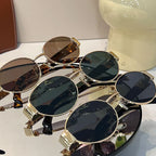 Gafas de Sol Steampunk Ovaladas Vintage Mujer UV400 Metal Retro