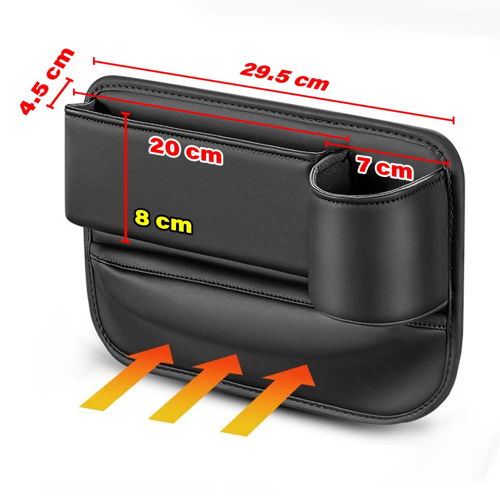 Organizador de Hueco para Asiento con Portavasos Cuero Universal Coche