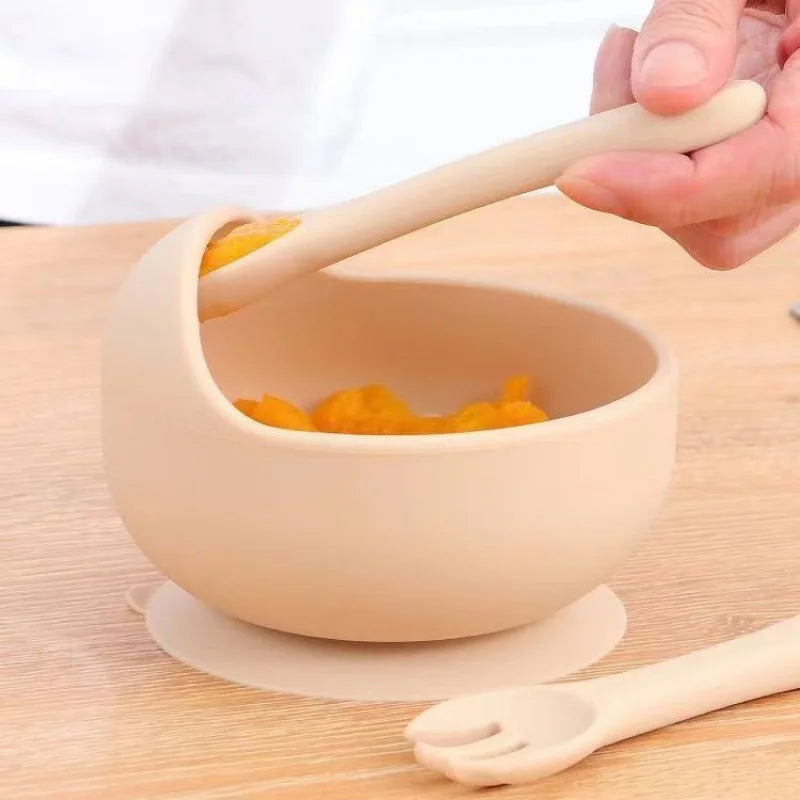 Set de Alimentación para Bebé Silicona Sin BPA con Plato Ventosa y Vaso
