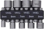 Juego de Vasos Hexagonales 9 Piezas 5-13mm con Adaptador para Taladro