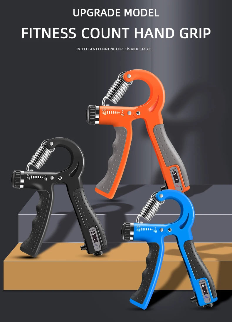 Hand Grip Ajustable 5-60kg con Contador Entrenador de Fuerza Mano y Antebrazo